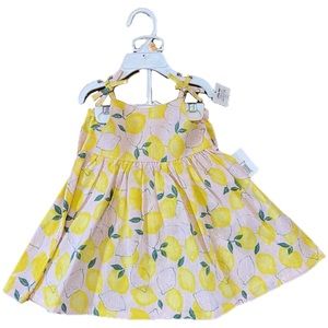 Little Me Pink Yellow Lemon Sun Dress and Bloomer Baby Girl Size 12M